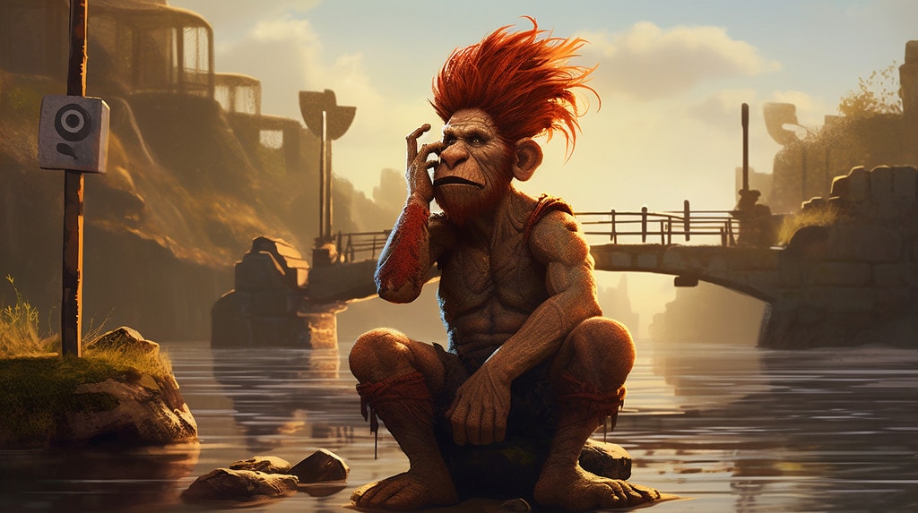 Ein Troll am Fluss sinniert, wie er den nächsten Internetuser verarschen und kleinmachen kann.