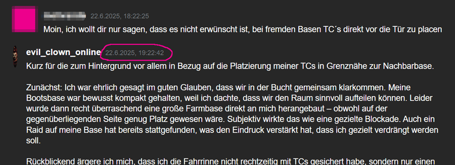 Anfrage zur Farmbase: 22.6., 19:22 Uhr
