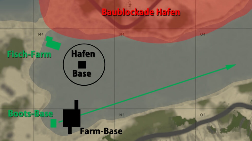 Das wäre der logische Platz für die FarmBase gewesen. Jetzt steht dort Evil Clowns Fischrarm.