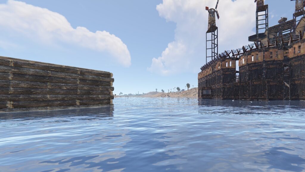 Links Evil Clowns Fischfarm, rechts die Hafen-Base: Urteil: Eindeutig Griefing